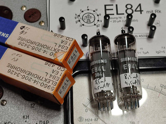 Matched Pair E84L 7320 Platinum Siemens & Halske USED EL84 6BQ5 Radio tubes - Vintage Radio Parts Store