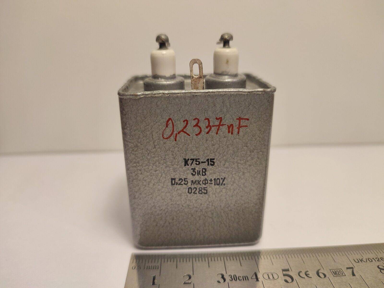 1X Capacitor PKGT-P 0.25uF 3k 3000 V RUSSIAN PAPER IN OIL PIO AUDIO CAPACITOR - Vintage Radio Parts Store