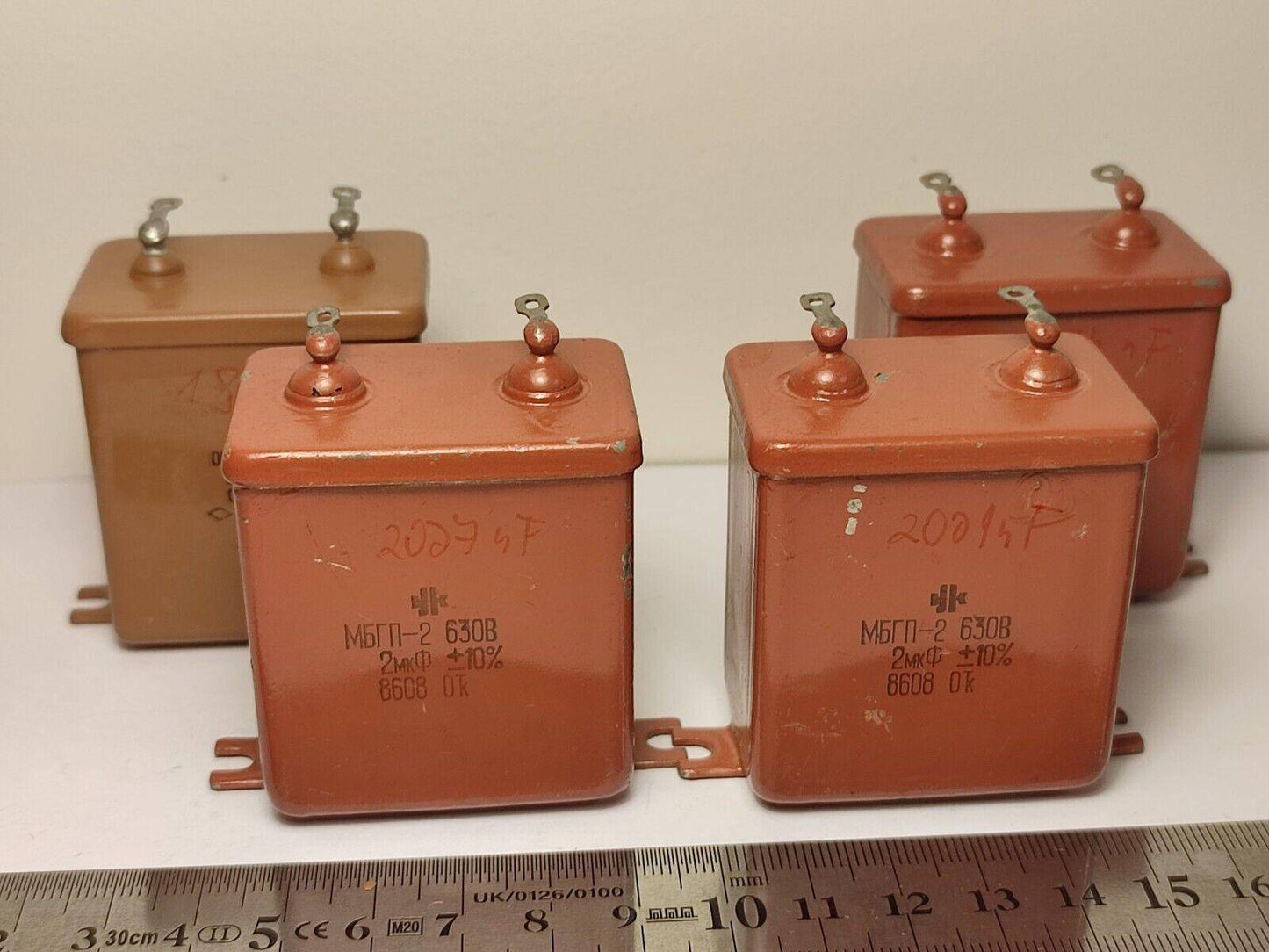 2 X MBGP-2 (МБГП–2) 2uF 630V 10% RUSSIAN AUDIO CAPACITORS PIO Capacitors - Vintage Radio Parts Store