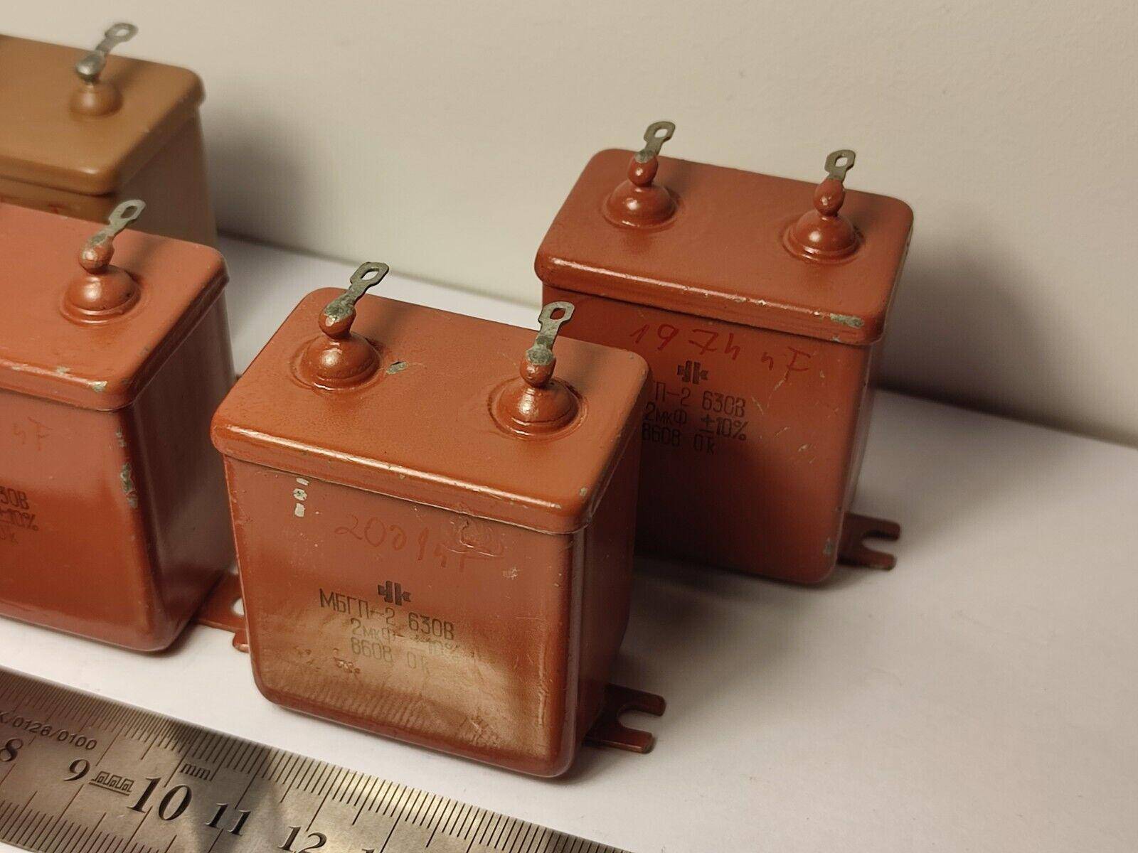 2 X MBGP-2 (МБГП–2) 2uF 630V 10% RUSSIAN AUDIO CAPACITORS PIO Capacitors - Vintage Radio Parts Store