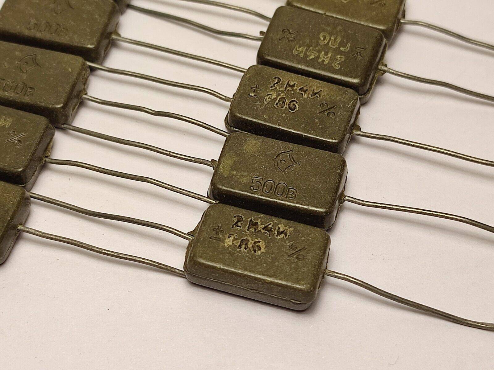 2400 pF 500 V 10 % LOT OF 10 MICA SILVER-PLATED RUSSIAN CAPACITORS KSO-2G - Vintage Radio Parts Store