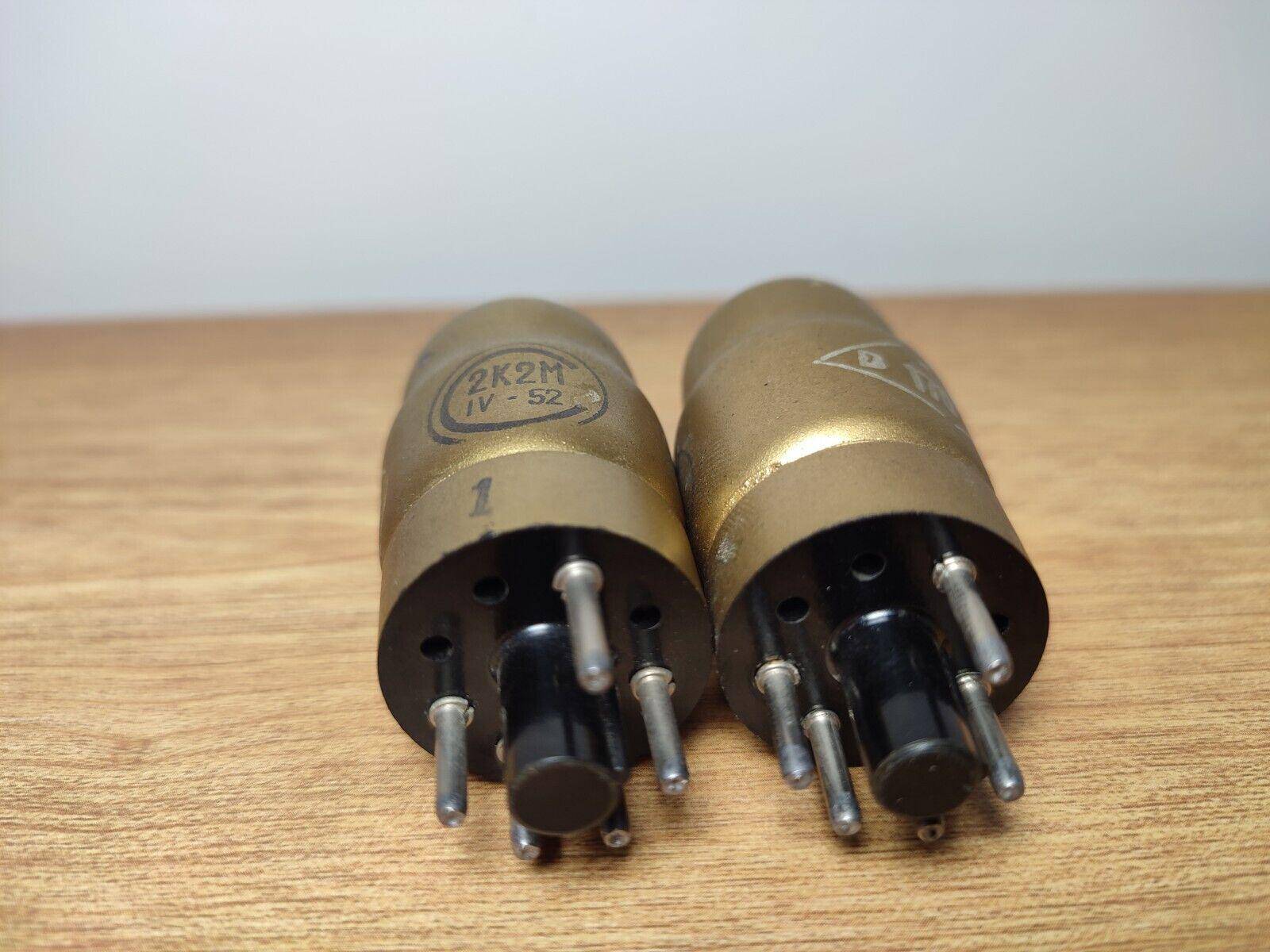 2pcs 2K2M Vintage Soviet Military 50's Pentode RF/IF-Stage Controlling TUBE 2К2М - Vintage Radio Parts Store