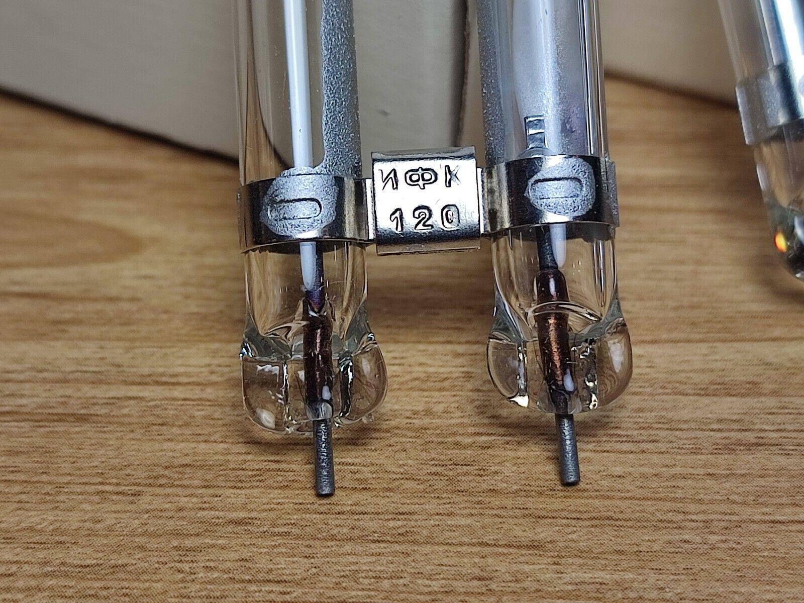 2x IFK-120 IFK120 ИФК-120 impulse lamp flash tube xenon strobotron light NEW NOS - Vintage Radio Parts Store