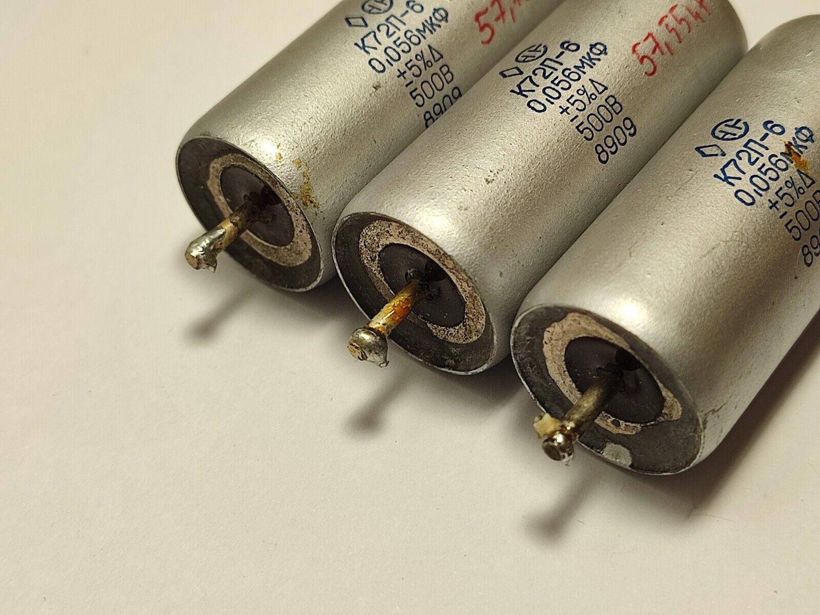 3X USED Russian K72P-6 teflon capacitor 0.056uF 500V +/-5%, tested - Vintage Radio Parts Store