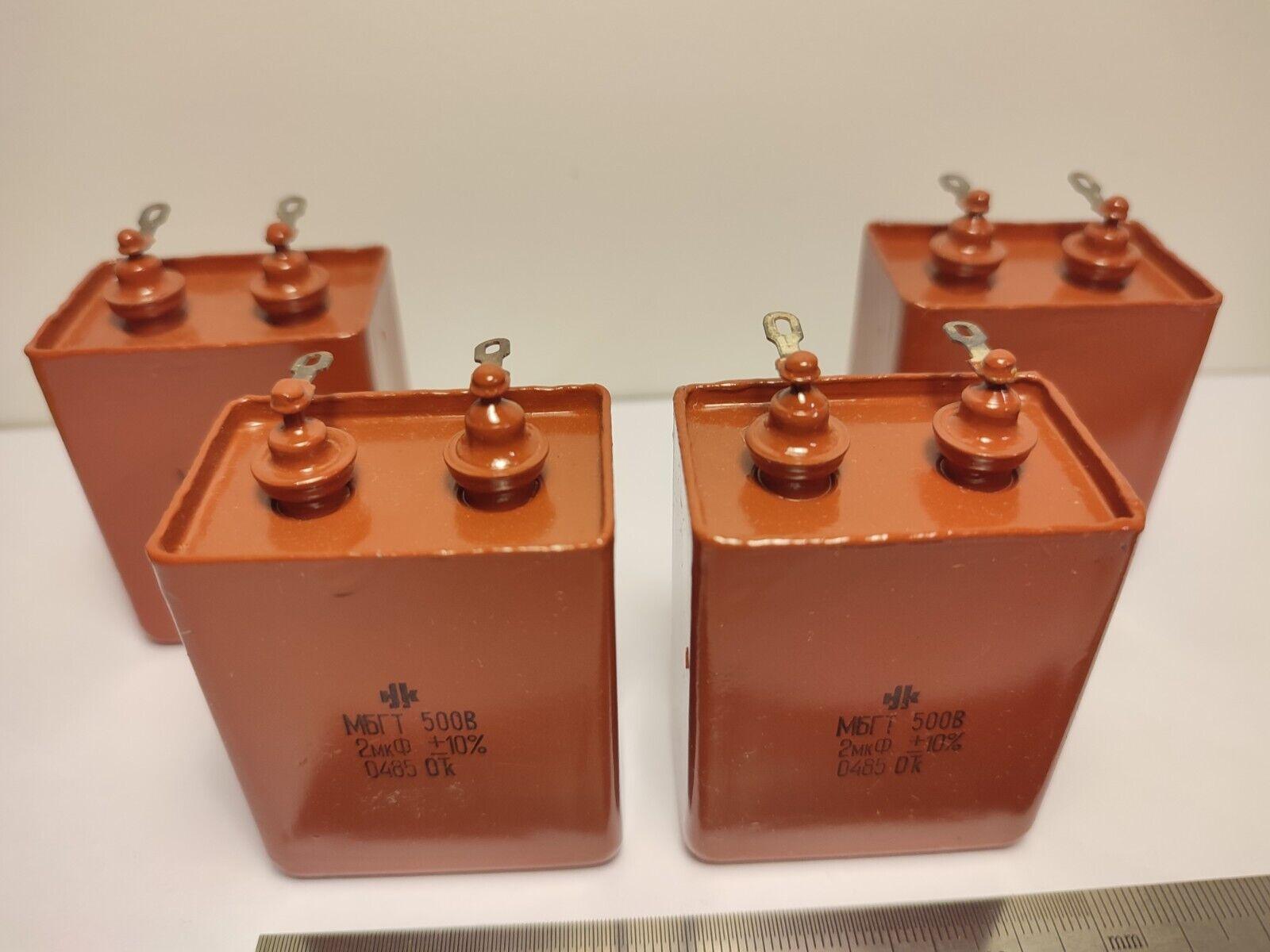 4 Pcs. 2 uF 500 V RUSSIAN PAPER IN OIL PIO AUDIO CAPACITORS MBGT 10% - Vintage Radio Parts Store