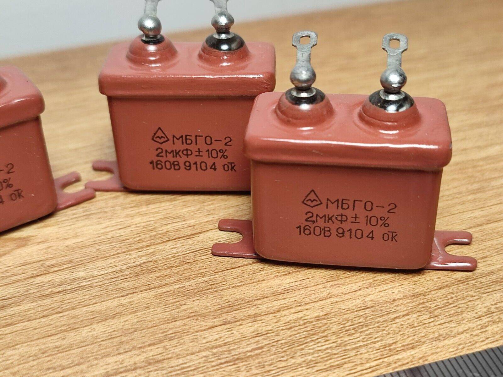 4 pcs 2uF 160V 10% MBGO-2 PIO Paper in Oil Capacitors USSR NOS - Vintage Radio Parts Store