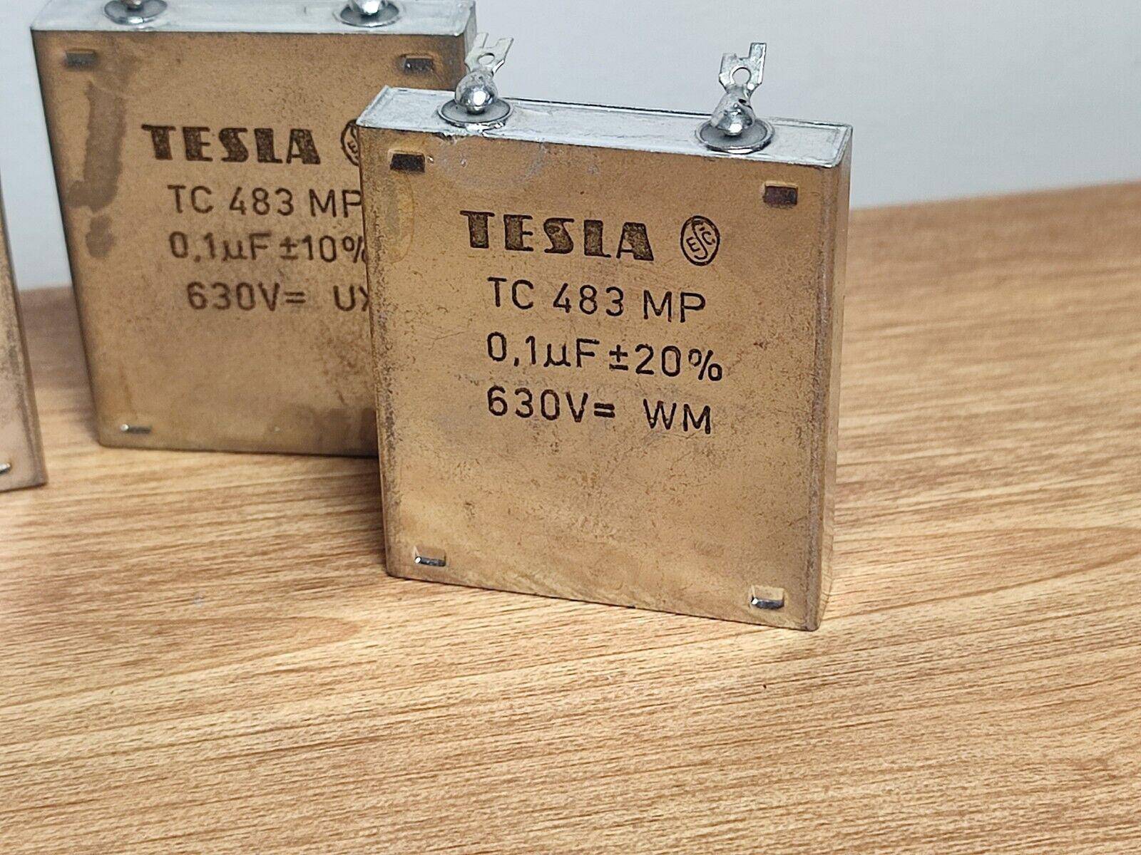 4 Pcs LOT 0.1 uF 0,1uf 100nf 630 V TESLA TC483 MP PAPER IN OIL PIO CAPACITOR 20% - Vintage Radio Parts Store