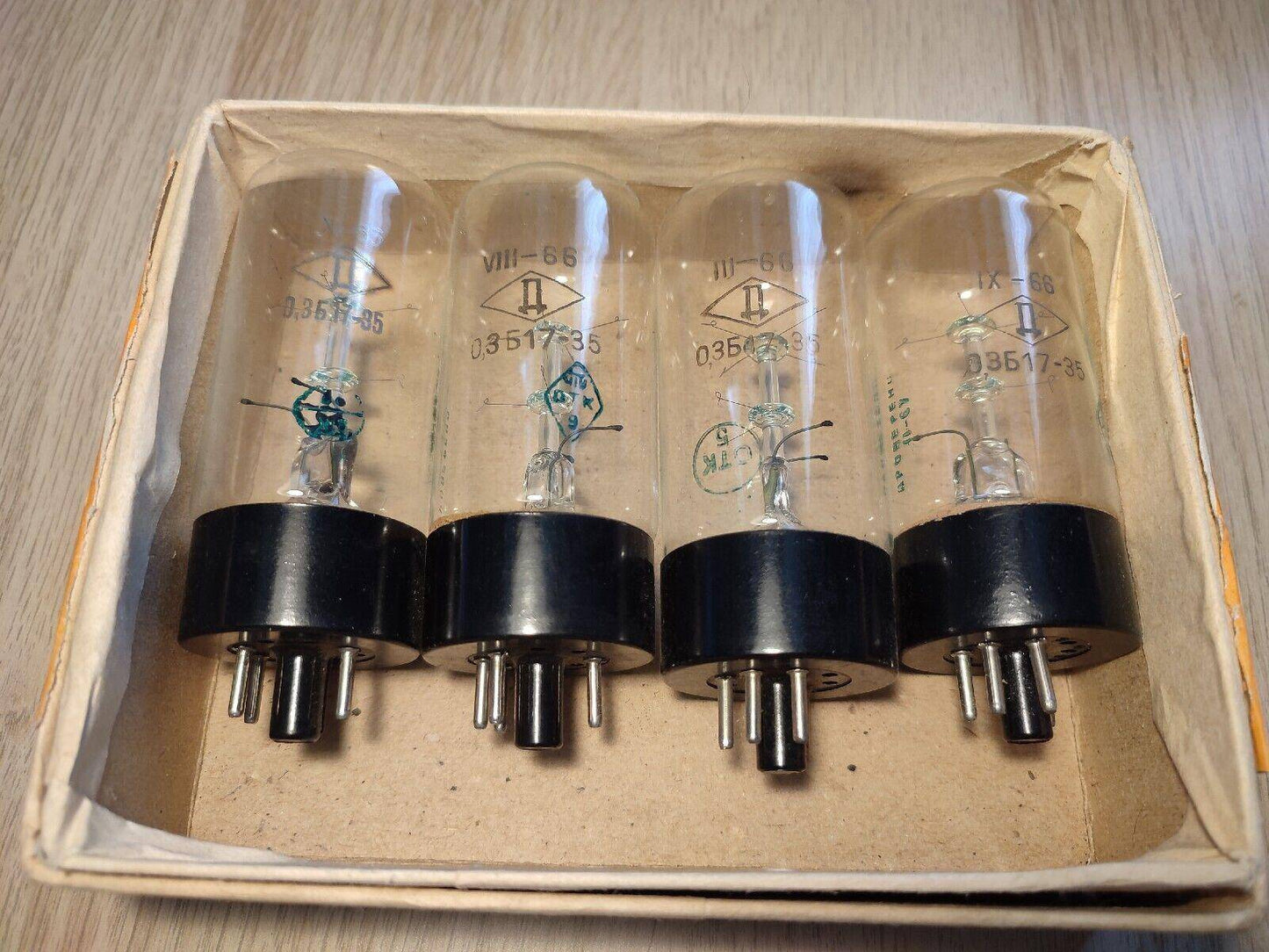 4pcs. 0.3B17-35 | 0.3Б17-35 0.3A 17 - 35V barretter iron-hydrogen resistor tubeS - Vintage Radio Parts Store