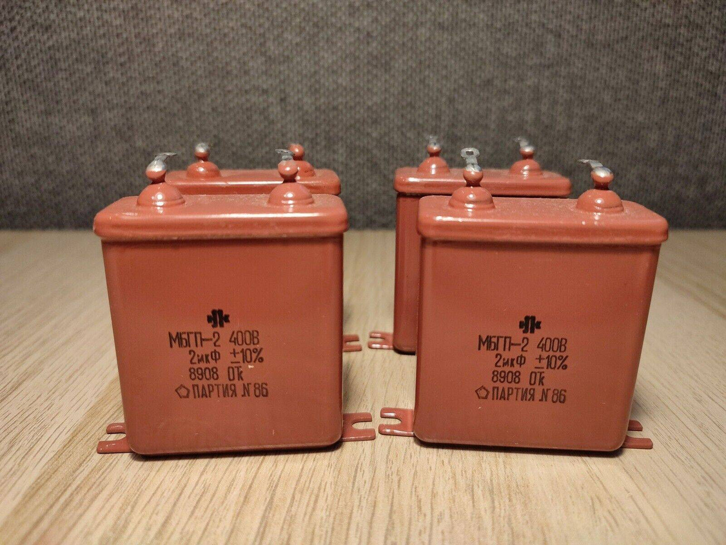 4pcs 2 uF 10% 400 V RUSSIAN PAPER IN OIL PIO AUDIO CAPACITOR MBGP-2 - Vintage Radio Parts Store