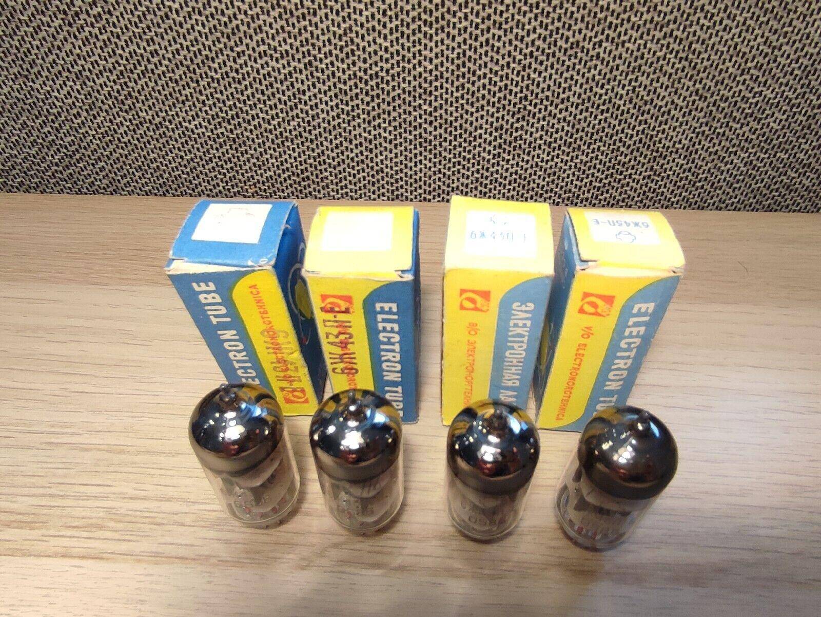 4Pcs 6J43P-E HF pentode tube (with two separate anodes). Gold grid! NOS - Vintage Radio Parts Store