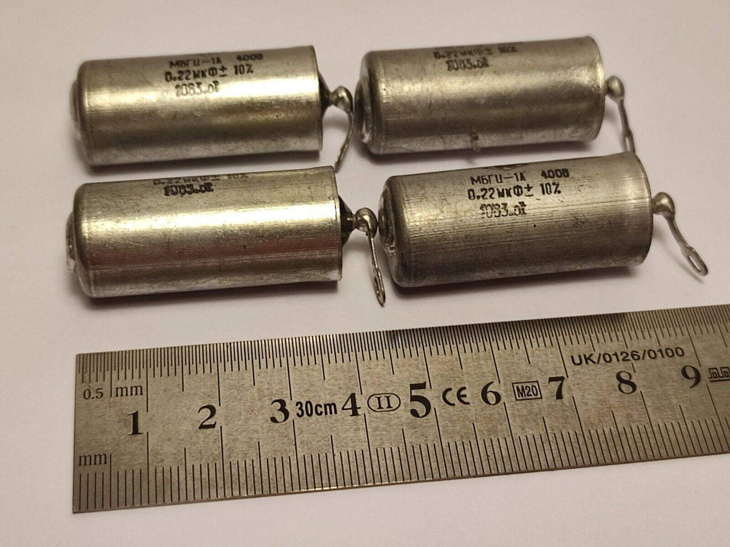 4X 0.22 uF 400 V MBGCH-1A Paper-In-OiL PIO AUDIO CAPACITORS, NOS - Vintage Radio Parts Store