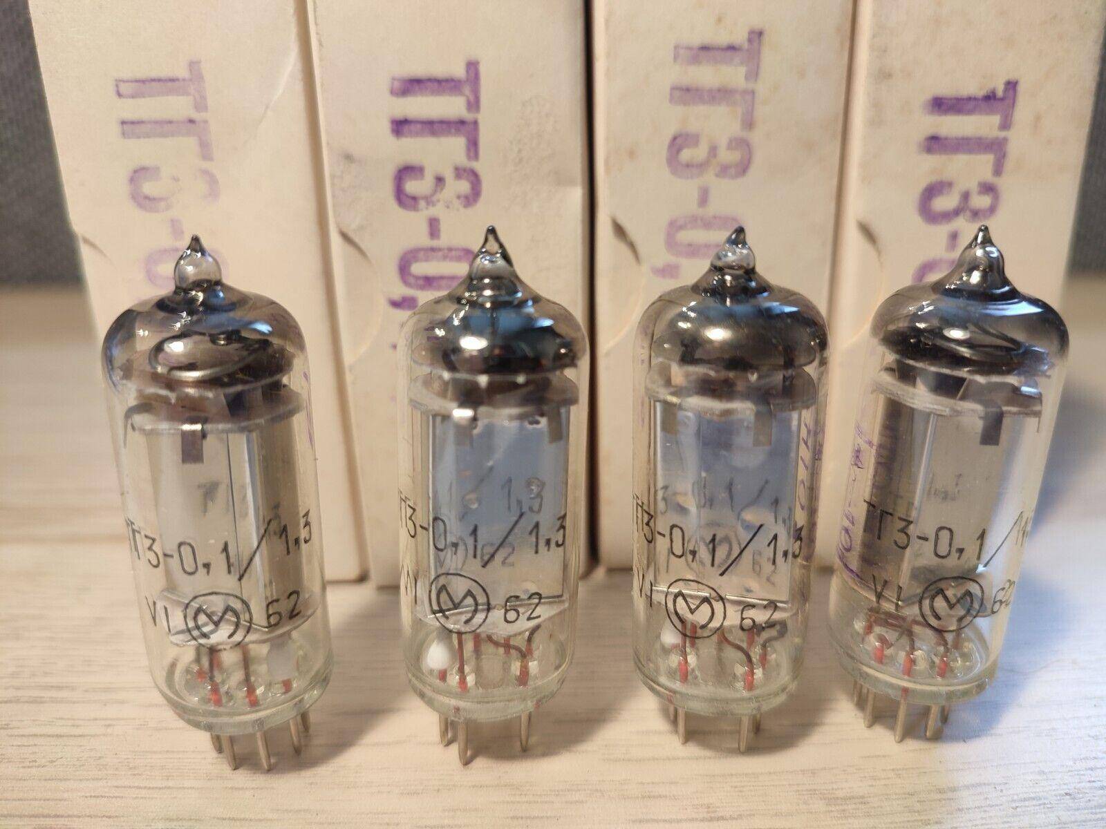 4x Boxed TG3-0.1/1.3 low-power Tubes Soviet TG3-0,1/1,3 USSR NEW NOS - Vintage Radio Parts Store