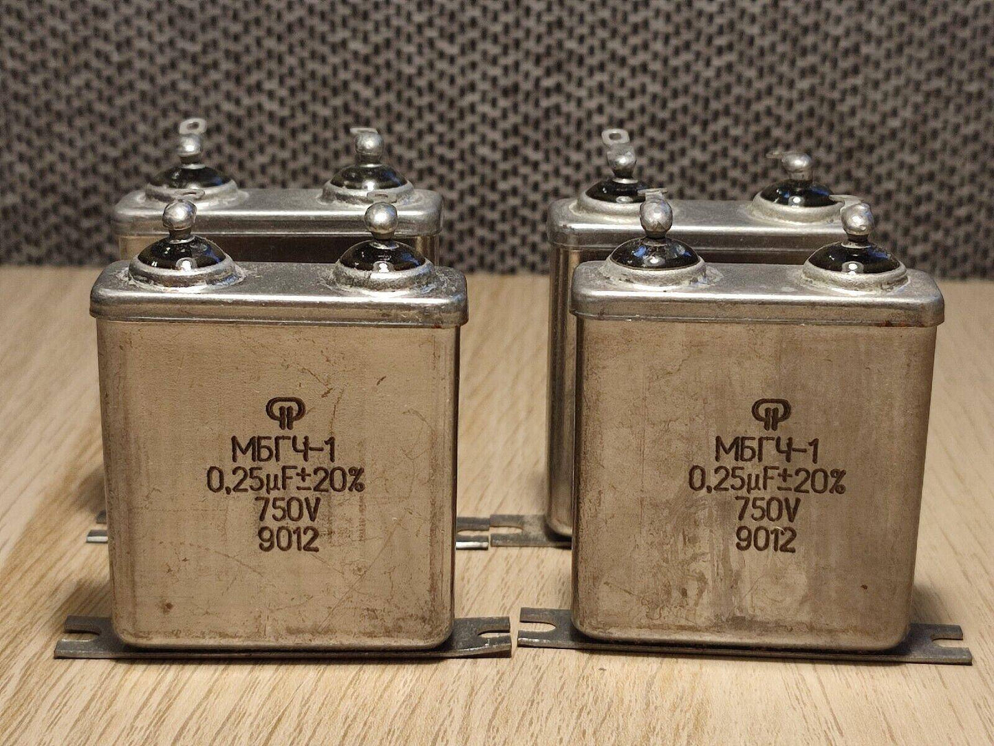 4x MBGCH-1  0.25uF 0,25uF 750V PAPER IN OIL Pair PiO Capacitors МБГЧ - Vintage Radio Parts Store