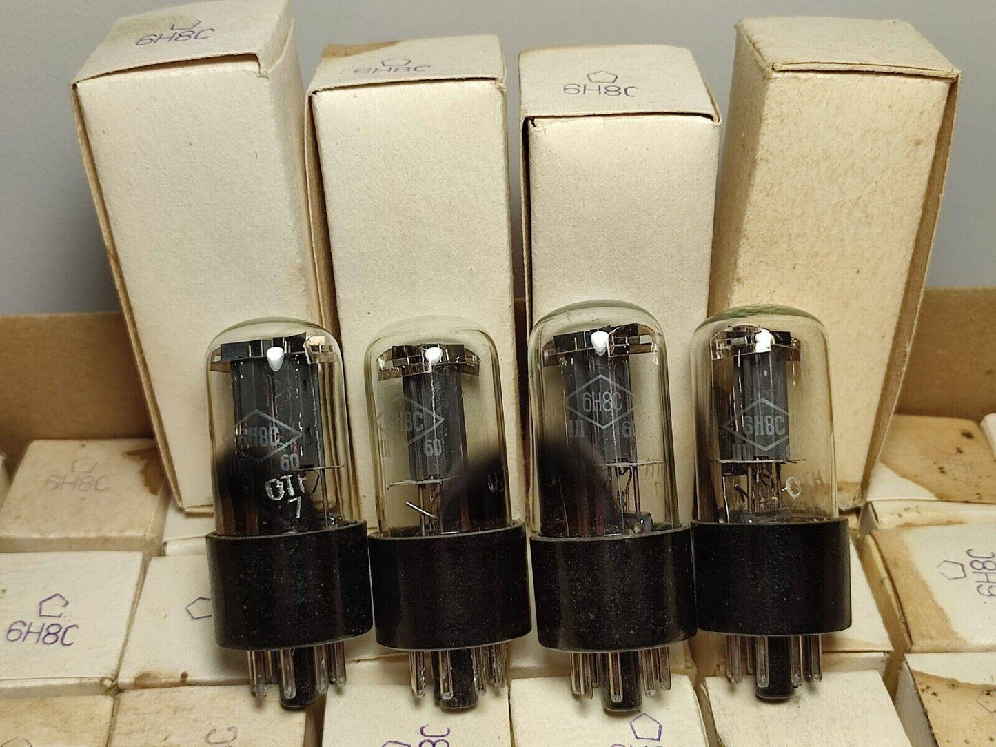 6N8S 4pcs 6Н8С (6SN7) VACUUM TUBES SAMEDATE 1960's Fonon VINTAGE SOVIET AMP - Vintage Radio Parts Store