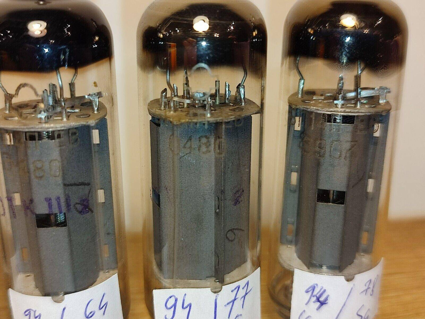 6P14P-EV = EL84 6BQ5 Tubes NNOS Matched Quad Soviet Valves Different dates - Vintage Radio Parts Store