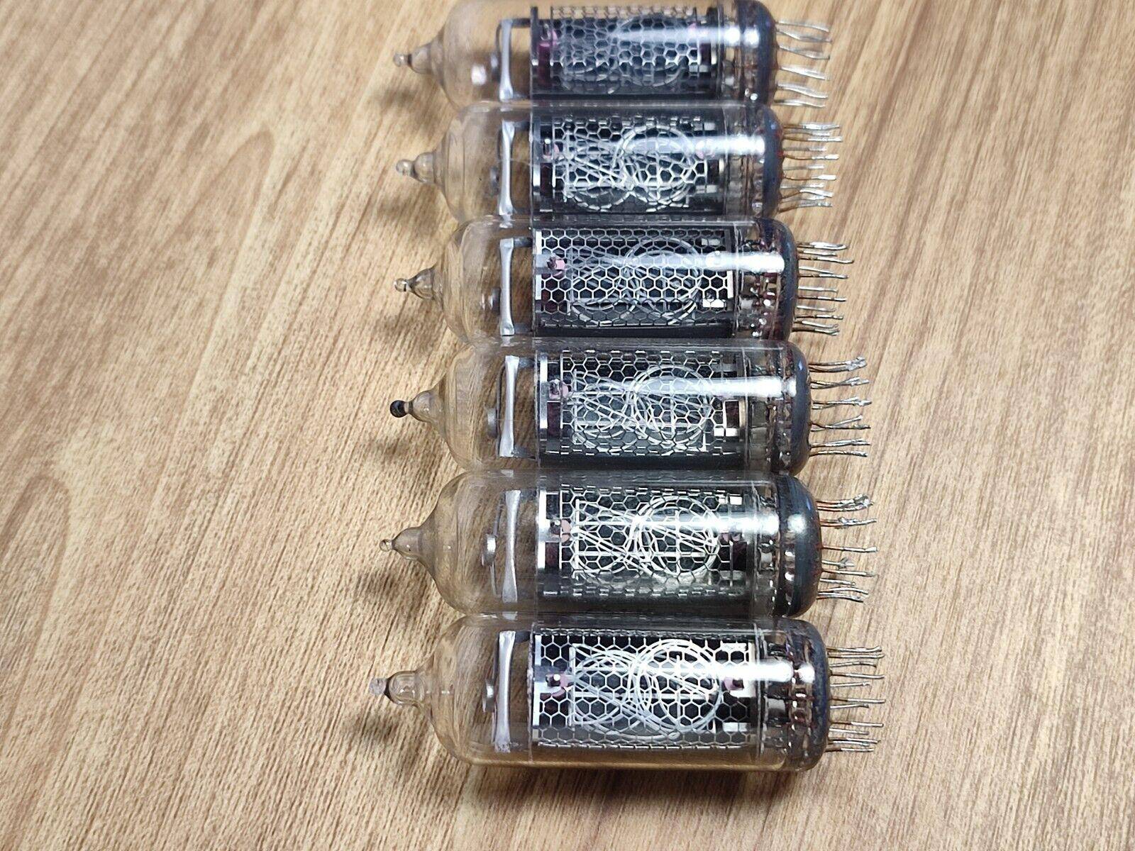 6x IN-14 ИН-14 used NIXIE TUBES FOR CLOCK / TESTED / 100% working SHORT PINS ! - Vintage Radio Parts Store