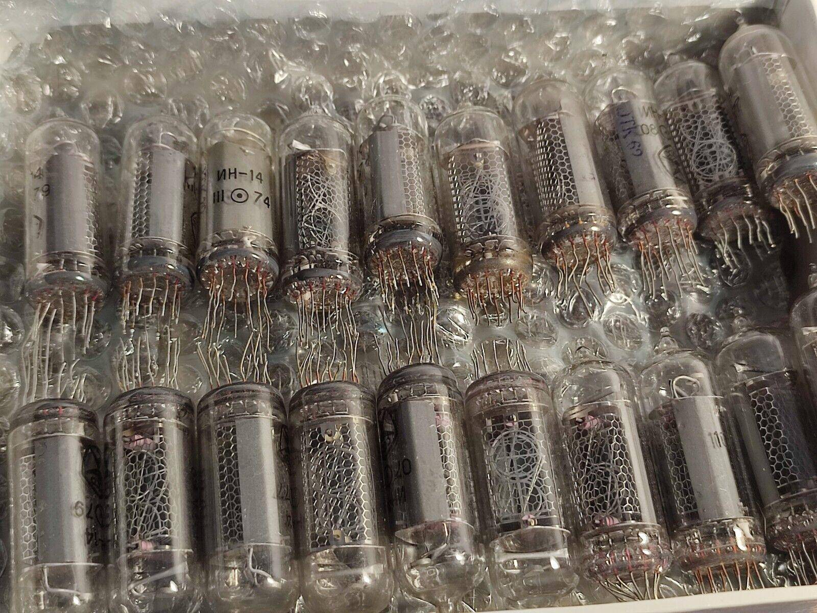 6x IN-14 ИН-14 used NIXIE TUBES FOR CLOCK / TESTED / 100% working SHORT PINS ! - Vintage Radio Parts Store