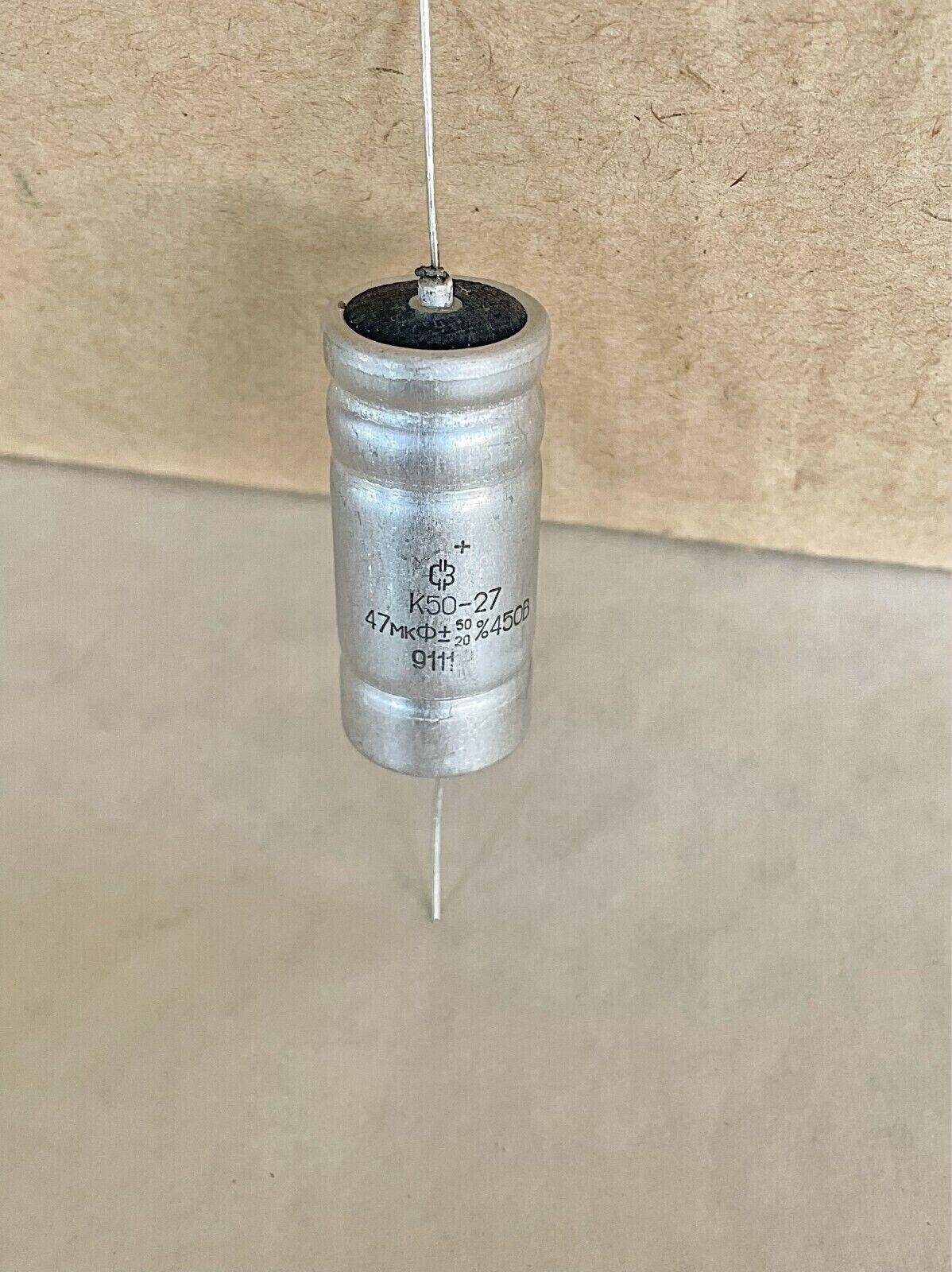 8 pcs 47uF 450V Axial Electrolytic Capacitor K50-27 USSR NOS - Vintage Radio Parts Store