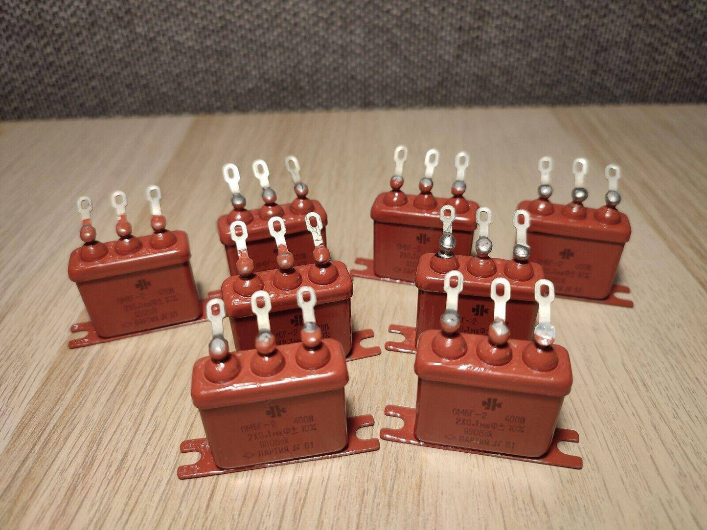 8Pcs Lot OMBG-2 ОМБГ-2 400V 2x 0.1uF 10% Capacitor PIO Ussr Soviet Military NOS - Vintage Radio Parts Store