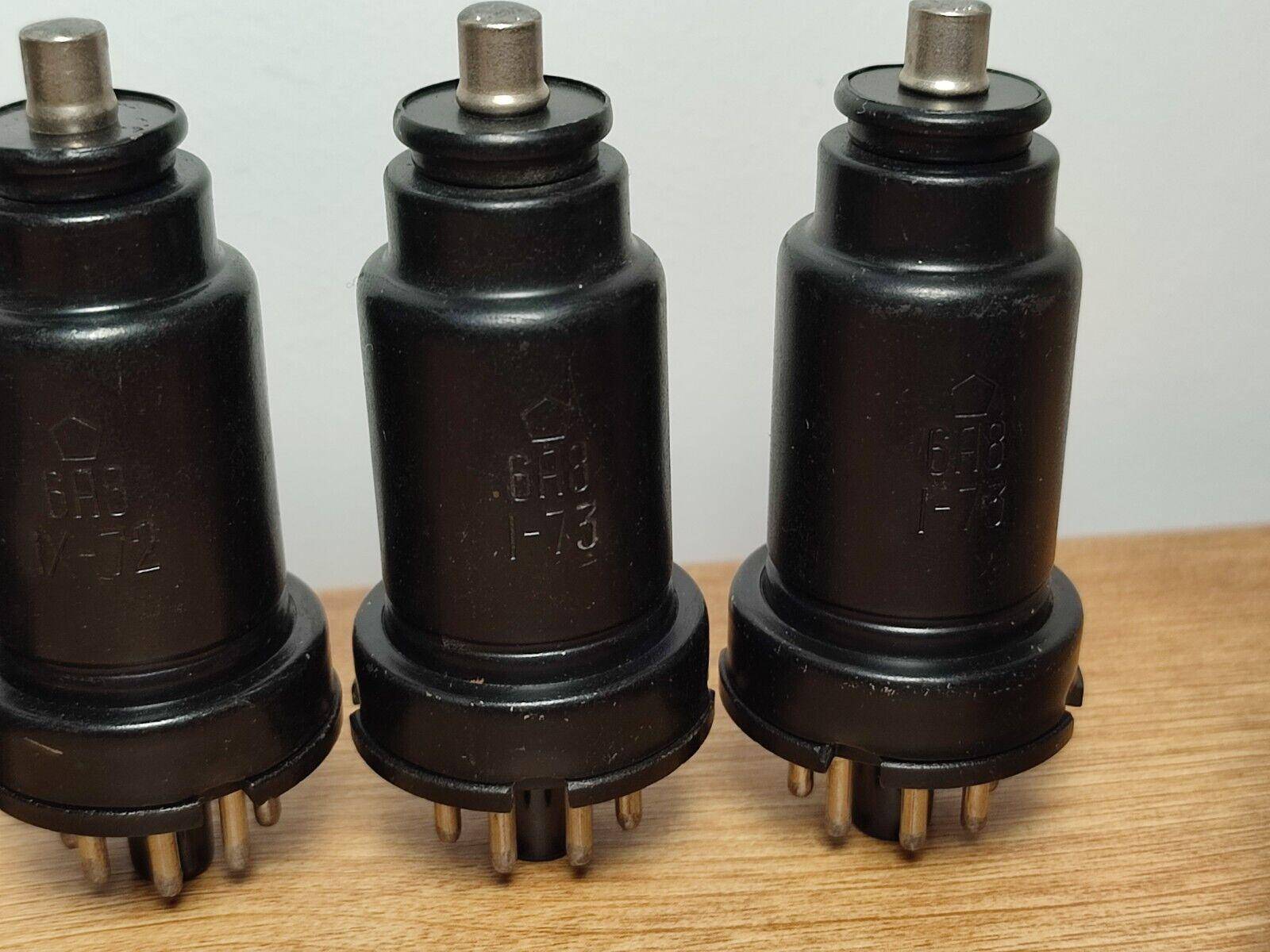 8x 6A8 = 6Q8 Heptode Tube Novosibirsk Soviet USED Tubes Metal - Vintage Radio Parts Store