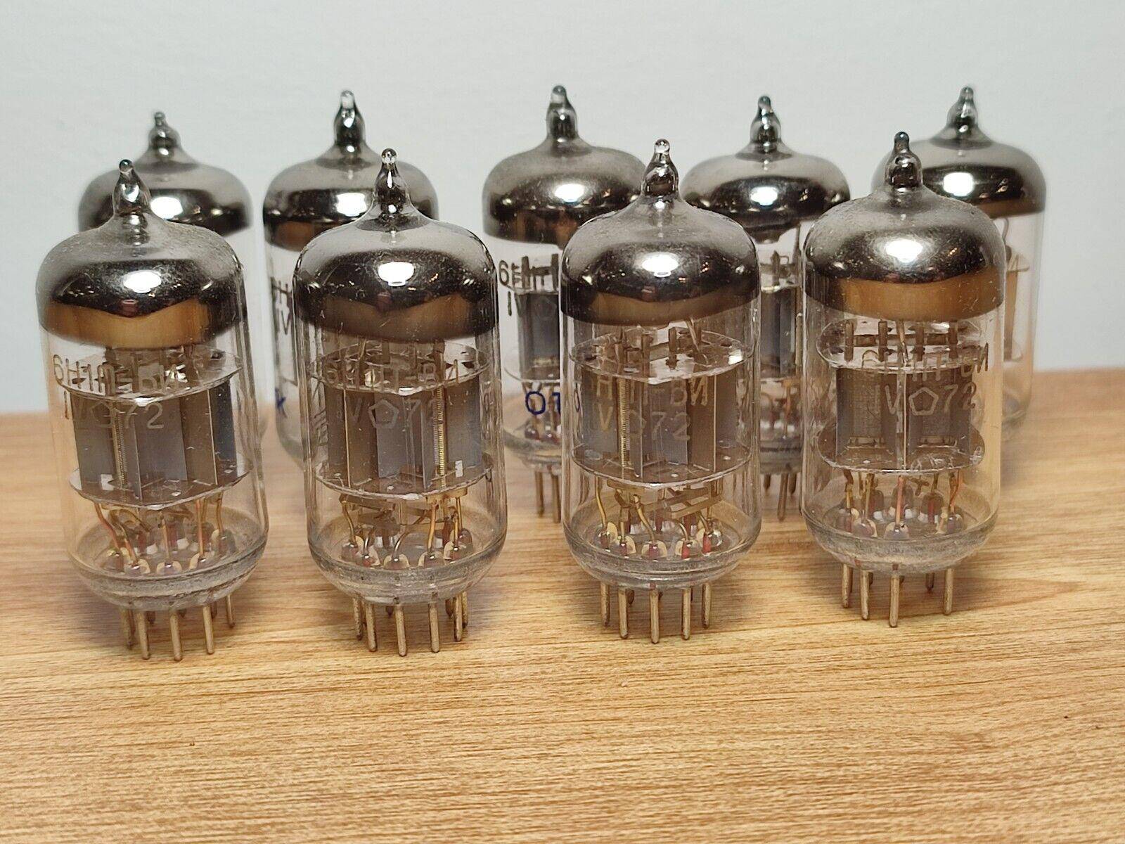 9x 6N1P-VI SIMILAR TO E88CC, 6922,6DJ8 Double Triode Tube Soviet NOS NOVOSIBIRSK - Vintage Radio Parts Store