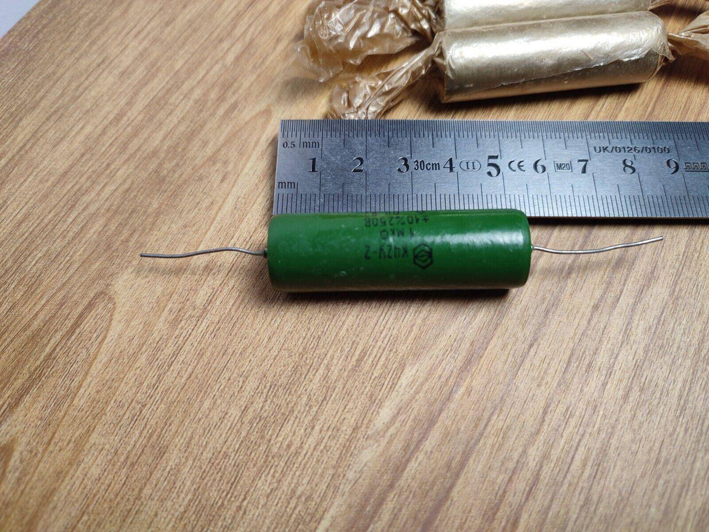 K42U-2(K42Y-2) x 8 pcs NEW METAL-PAPER SEALED CAPACITORS 0.22uF +-10% 160V - Vintage Radio Parts Store