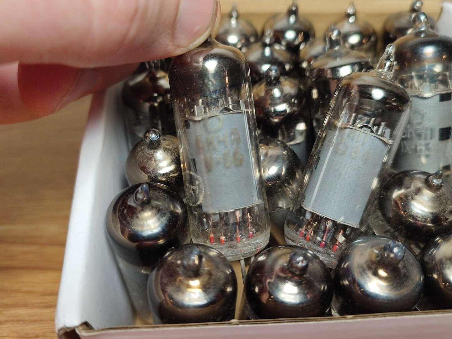 LOT 28 pcs. 6K4P = EF93, 6BA6, W727 Pentode Tube NEVZ Soviet 1950-80's USED - Vintage Radio Parts Store