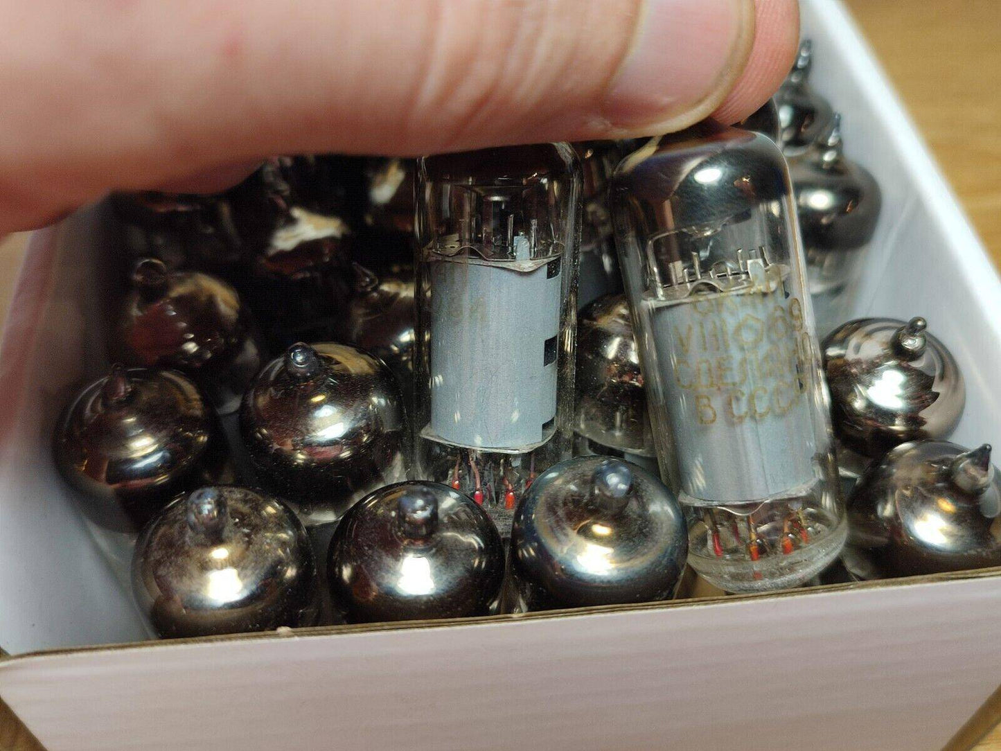 LOT 28 pcs. 6K4P = EF93, 6BA6, W727 Pentode Tube NEVZ Soviet 1950-80's USED - Vintage Radio Parts Store