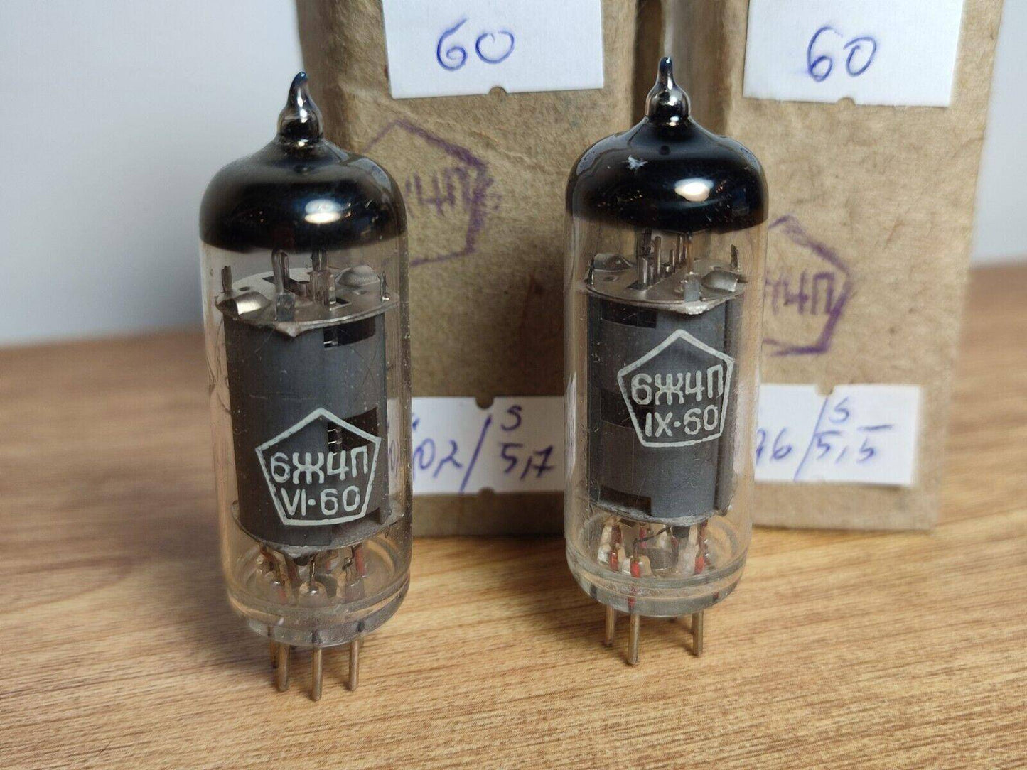 Pair 6J4P = 6Ж4П/6ZH4P 6Z4P 6AU6 EF94 754 Pentode Soviet Tube 1960's NOS NIB - Vintage Radio Parts Store