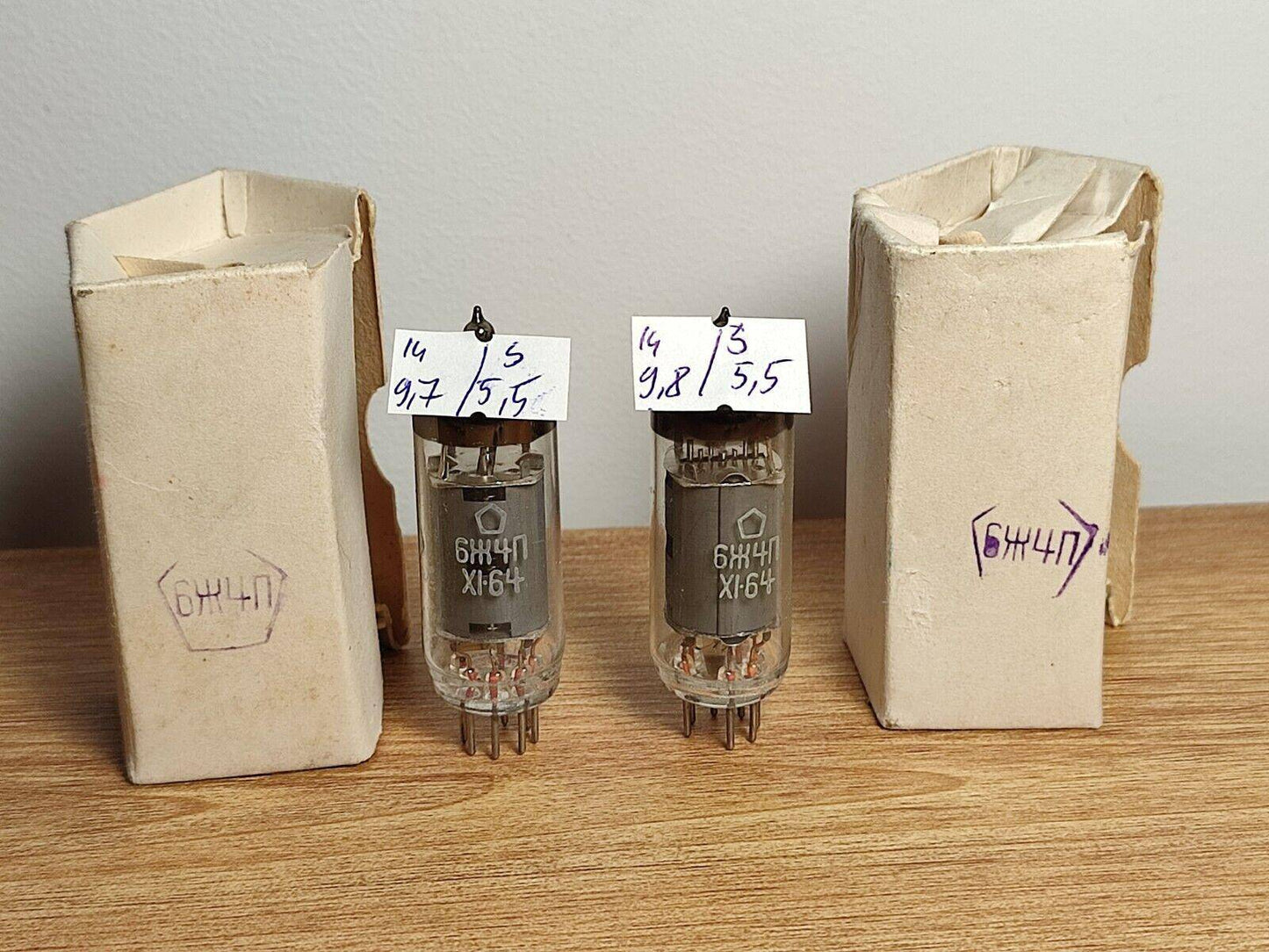 Pair 6J4P = 6Ж4П/6ZH4P 6Z4P 6AU6 EF94 754 Pentode Soviet Tube 1960's NOS NIB - Vintage Radio Parts Store