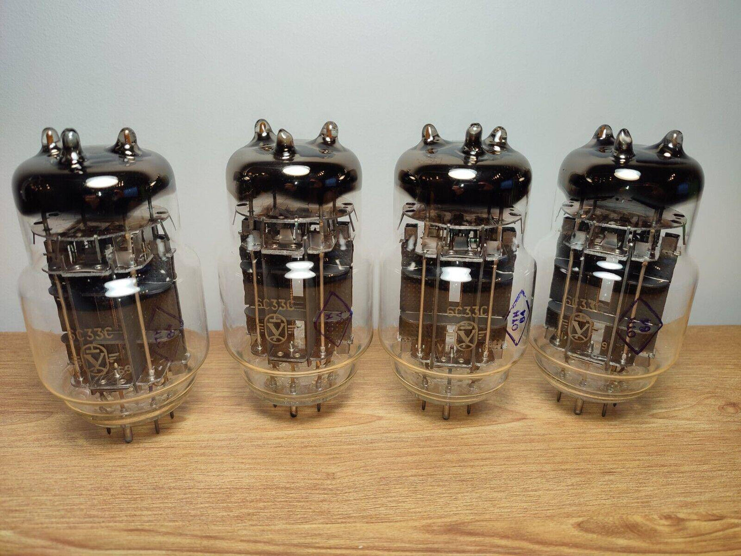 Quad 6S33S 6C33C 1969's Russian Audiophile High Power Triode Tubes OTK NOS - Vintage Radio Parts Store