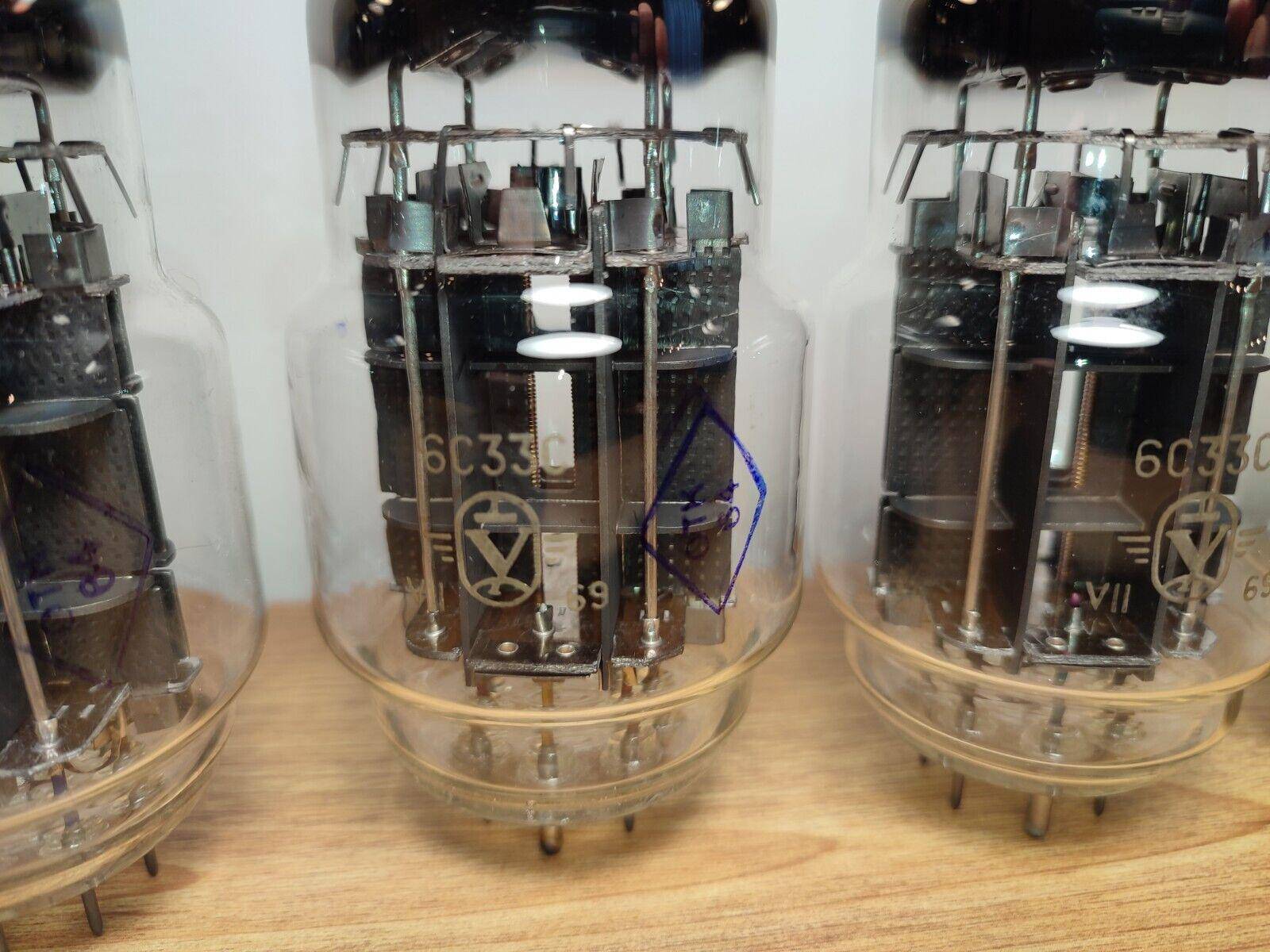 Quad 6S33S 6C33C 1969's Russian Audiophile High Power Triode Tubes OTK NOS - Vintage Radio Parts Store