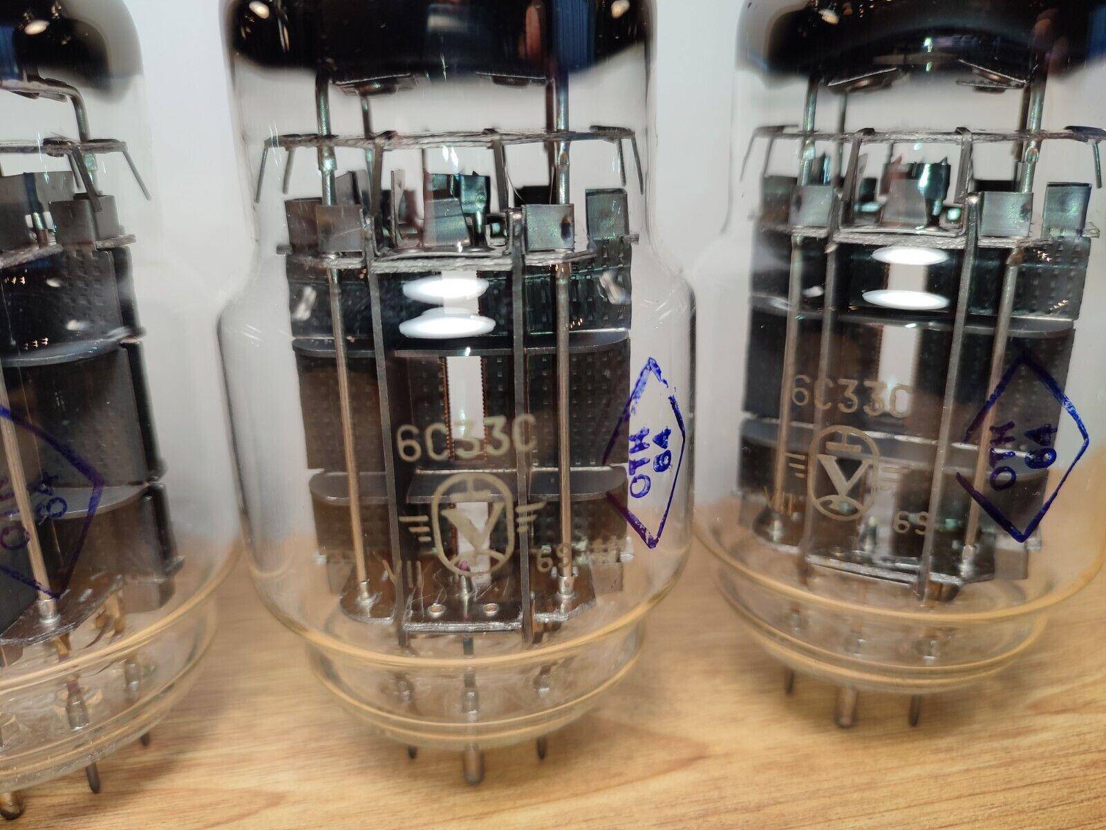 Quad 6S33S 6C33C 1969's Russian Audiophile High Power Triode Tubes OTK NOS - Vintage Radio Parts Store