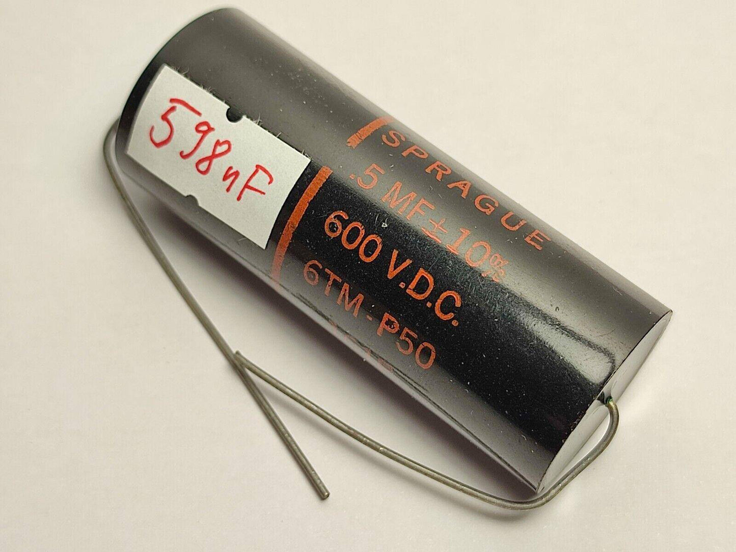 NOS Sprague Black Beauty Capacitor 0.5MFD .5uf 10% 600v 6TM-P50 - Vintage Radio Parts Store