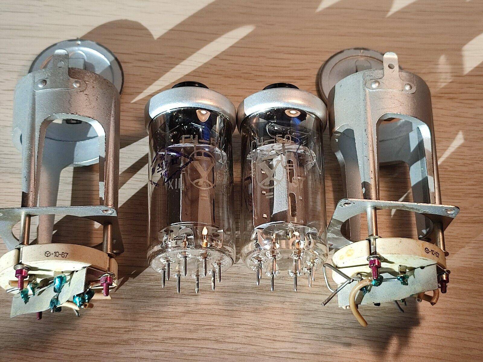 2 x GU50 / LS50 SAME 1967's Audiophile Tubes NOS +2 Original (USED) Sockets RARE - Vintage Radio Parts Store