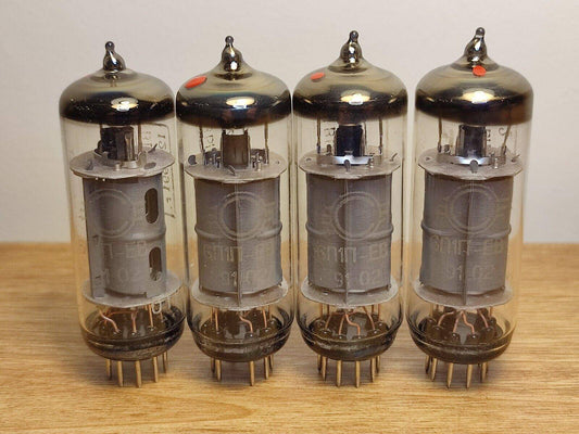 4x 6P1P-EV (6П1П-ЕВ) SVETLANA 6P1 tubes Pentode Same Date RED TIP NOS - Vintage Radio Parts Store