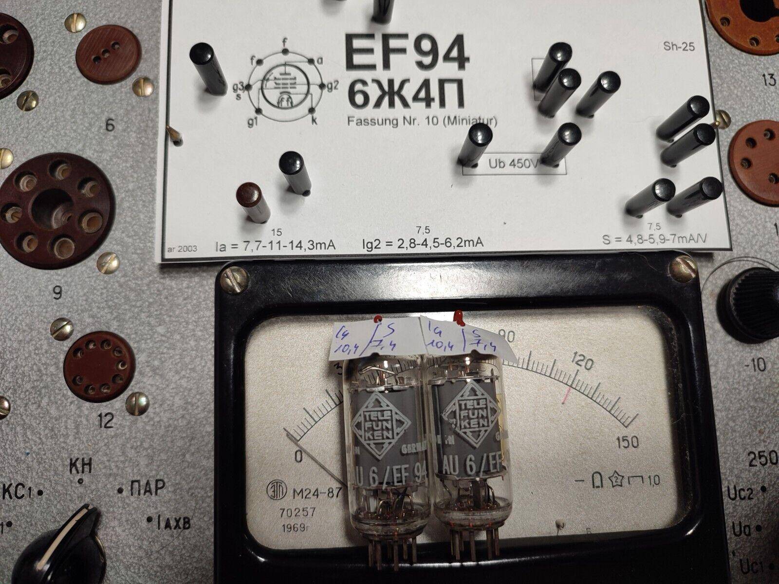 MATCHED PAIR Telefunken EF94/ 6AU6 NOS D-Getter ( Horse Shoe Getter) 61's - Vintage Radio Parts Store