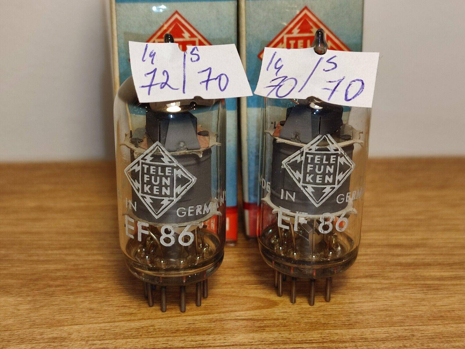 Pair Matched NOS Telefunken EF86 DIAMOND  W.German MICROPHONE Tubes Same Date - Vintage Radio Parts Store