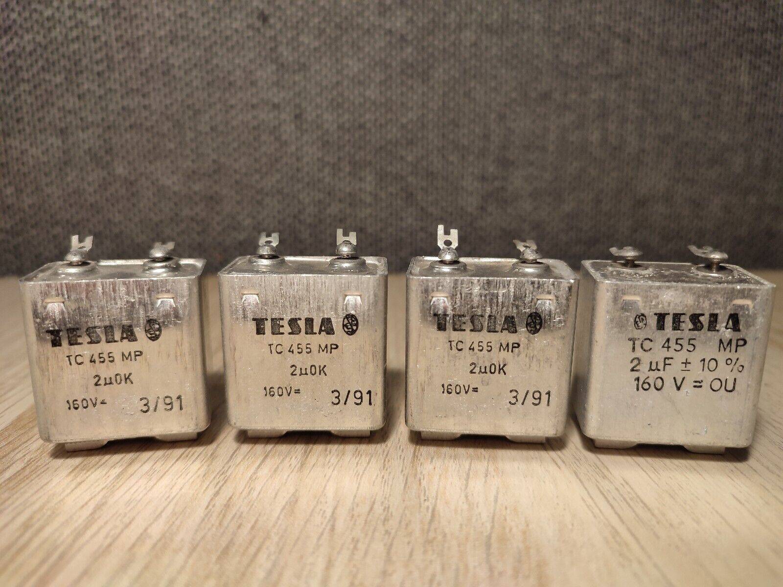 4Pcs LOT  2uF 160V TESLA TC455 MP PAPER IN OIL PIO CAPACITOR 10% 20% - Vintage Radio Parts Store