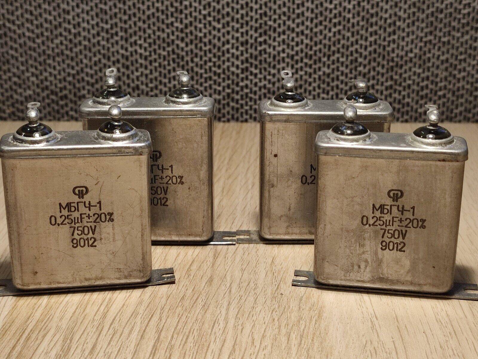 10x MBGCH-1  0.25uF 0,25uF 750V PAPER IN OIL Pair PiO Capacitors МБГЧ - Vintage Radio Parts Store