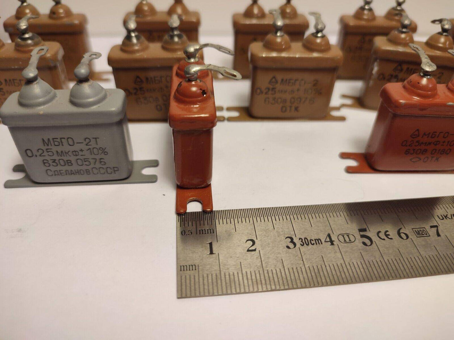 14Pcs Lot of 0.25uF 630 V 5% RUSSIAN PAPER IN OIL AUDIO CAPACITOR MBGO-2 МБГO–2 - Vintage Radio Parts Store