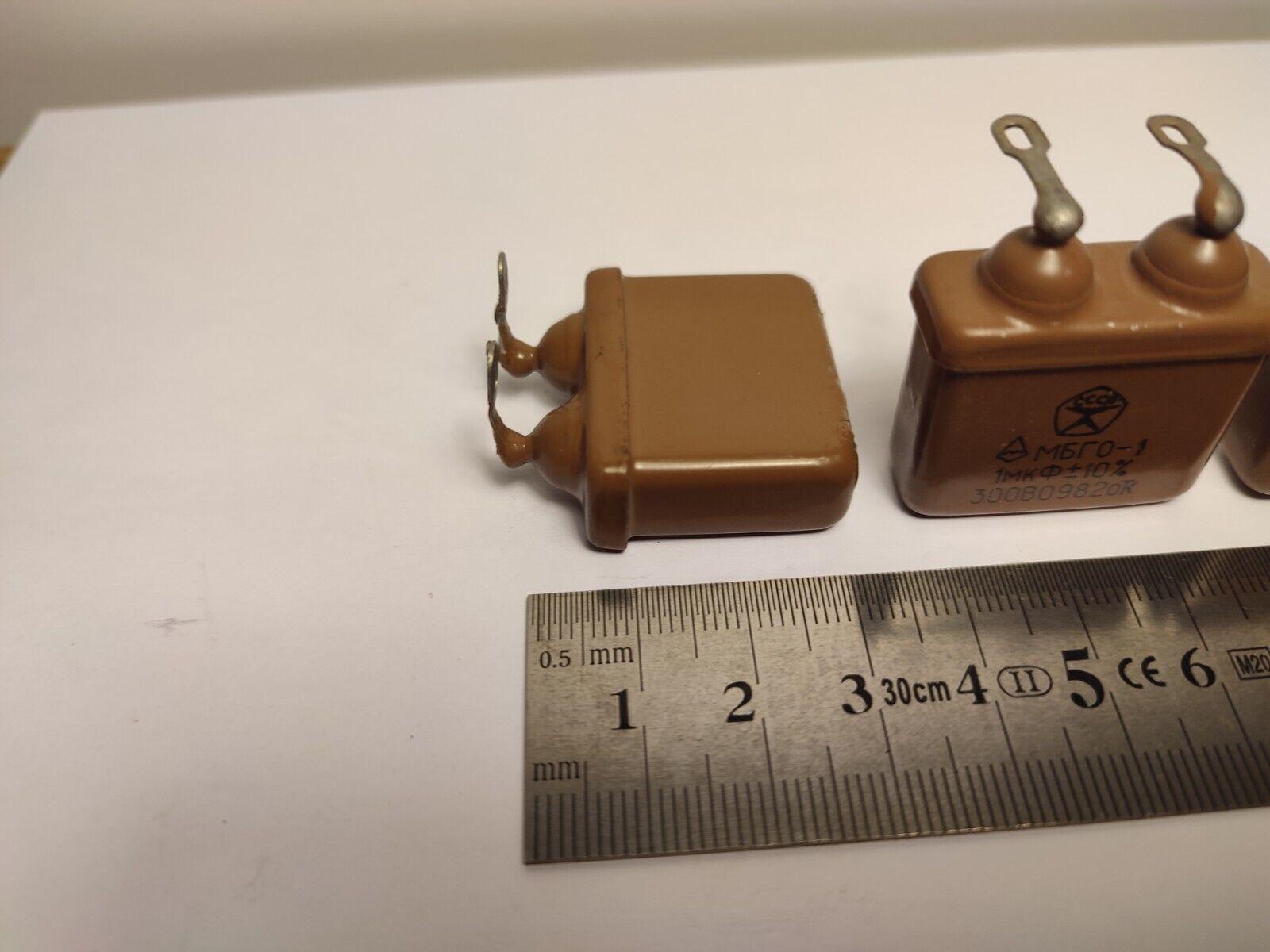 4x 1 uF 10% 300 V RUSSIAN PAPER IN OIL (PIO) AUDIO CAPACITOR MBGO-1 МБГО-1 - Vintage Radio Parts Store