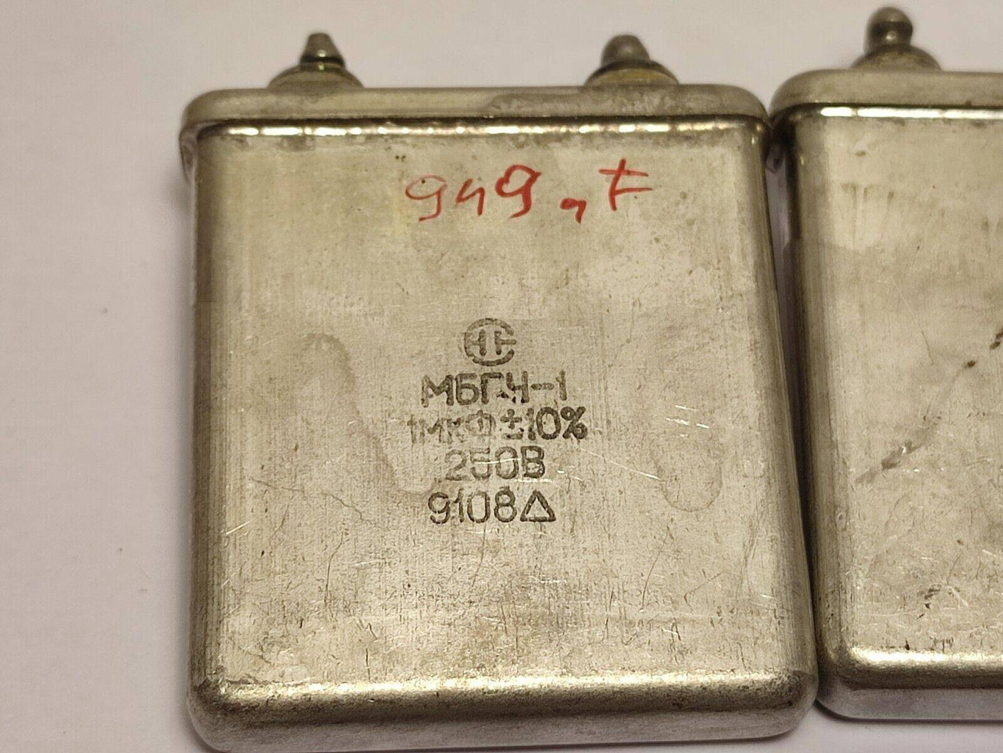 4x 1uF 250V MBGCH-1 МБГЧ-1 Mil Specs Paper in OIL PIO Audio Capacitors - Vintage Radio Parts Store