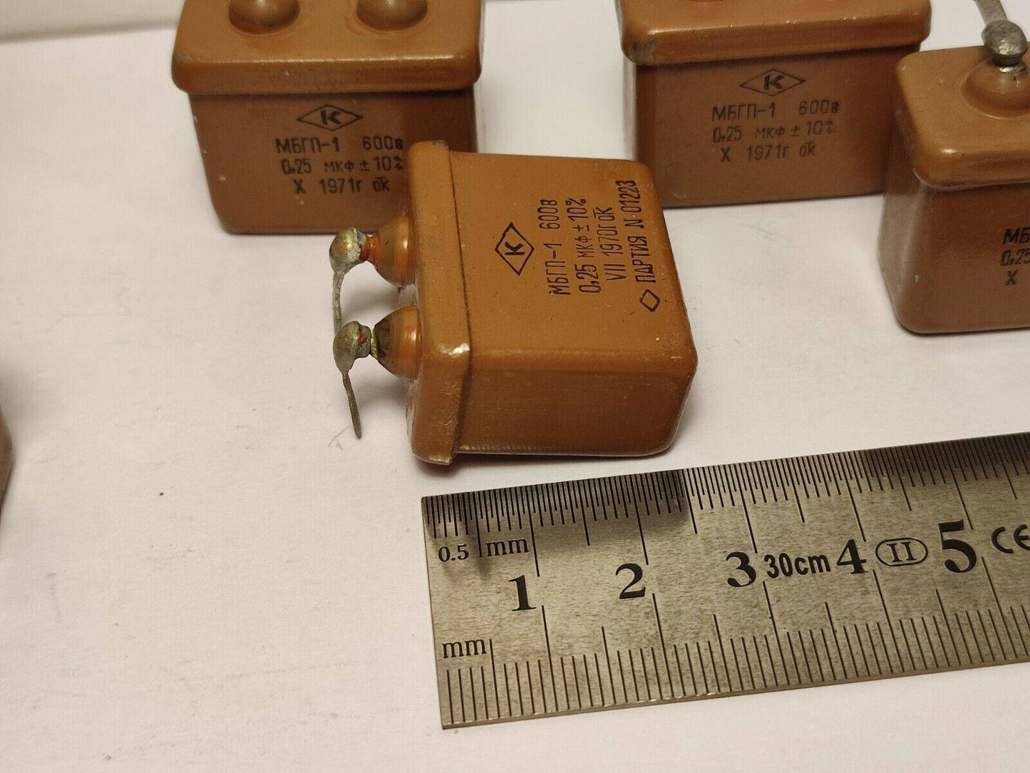 5x MBGP-1 600V 0.25UF 5% PIO AUDIO CAPACITORS USSR NOS МБГП-1 - Vintage Radio Parts Store