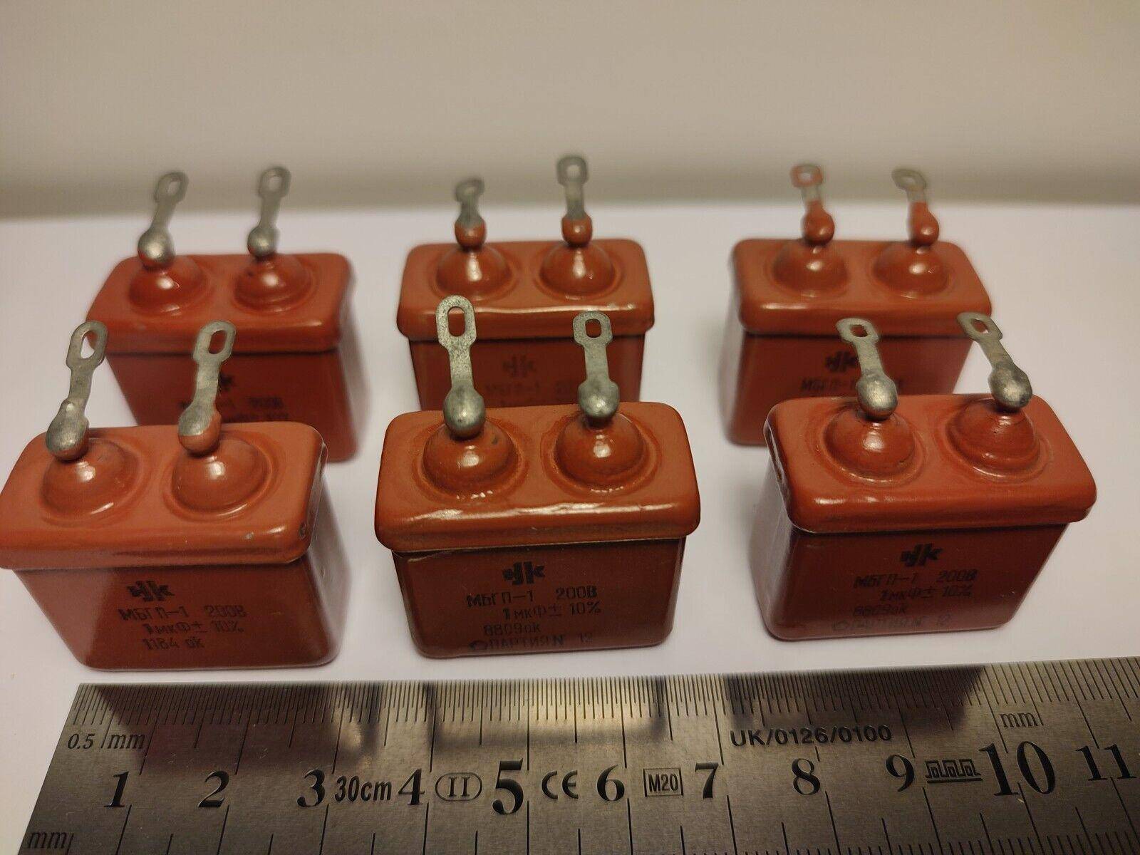 6 PCS. LOT 1 uF 10% 200 V RUSSIAN PAPER IN OIL PIO AUDIO CAPACITOR MGBP-1 - Vintage Radio Parts Store