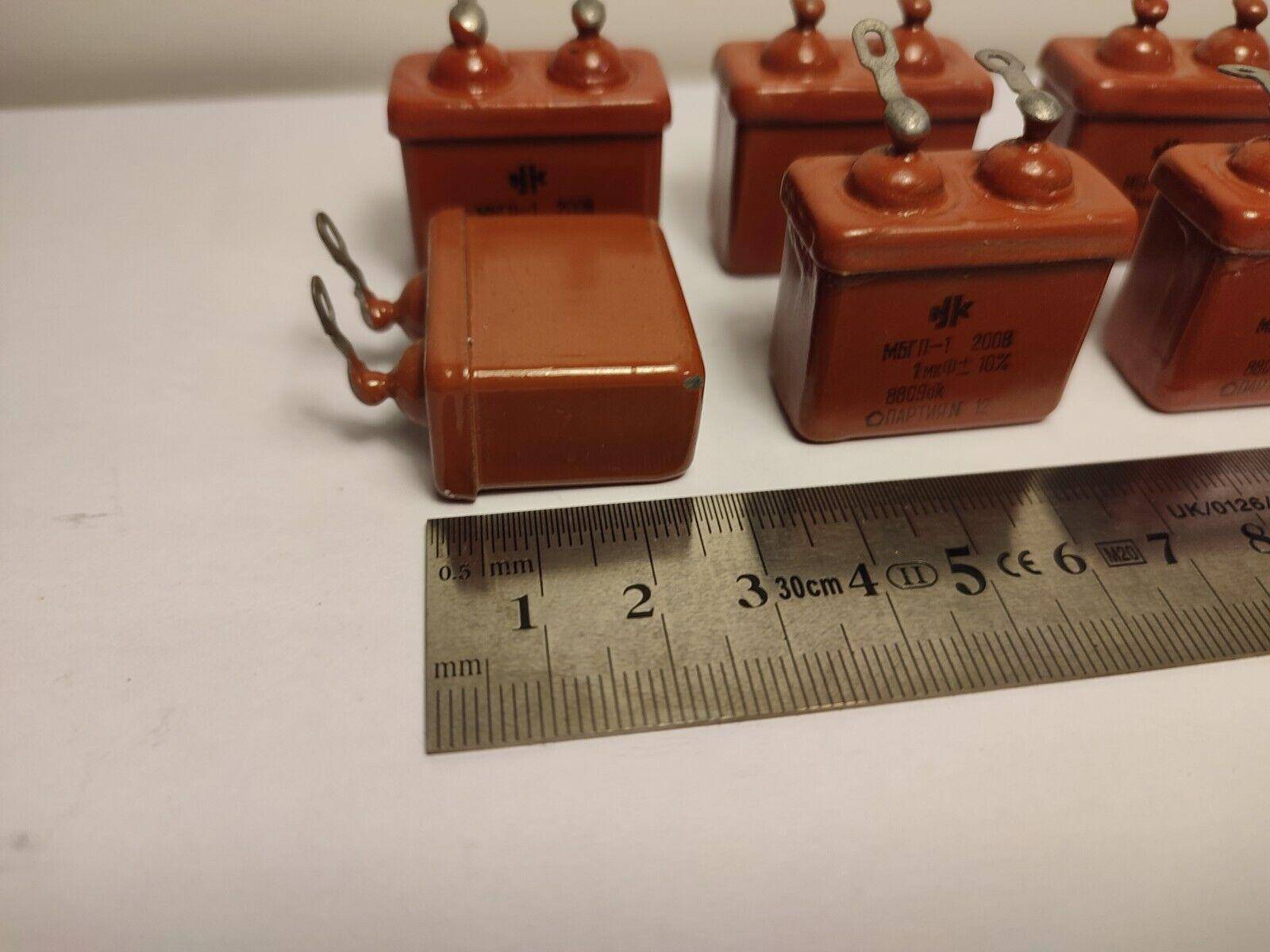 6 PCS. LOT 1 uF 10% 200 V RUSSIAN PAPER IN OIL PIO AUDIO CAPACITOR MGBP-1 - Vintage Radio Parts Store