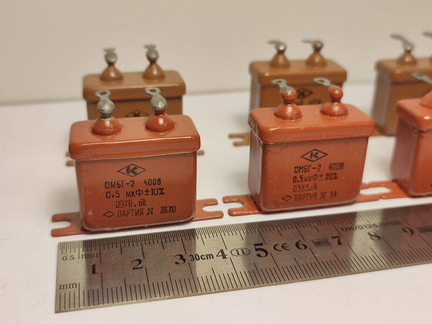 7x 0.5 uF 10% 400 V LOT OF 1 RUSSIAN PAPER IN OIL PIO AUDIO CAPACITOR OMBG-2 - Vintage Radio Parts Store