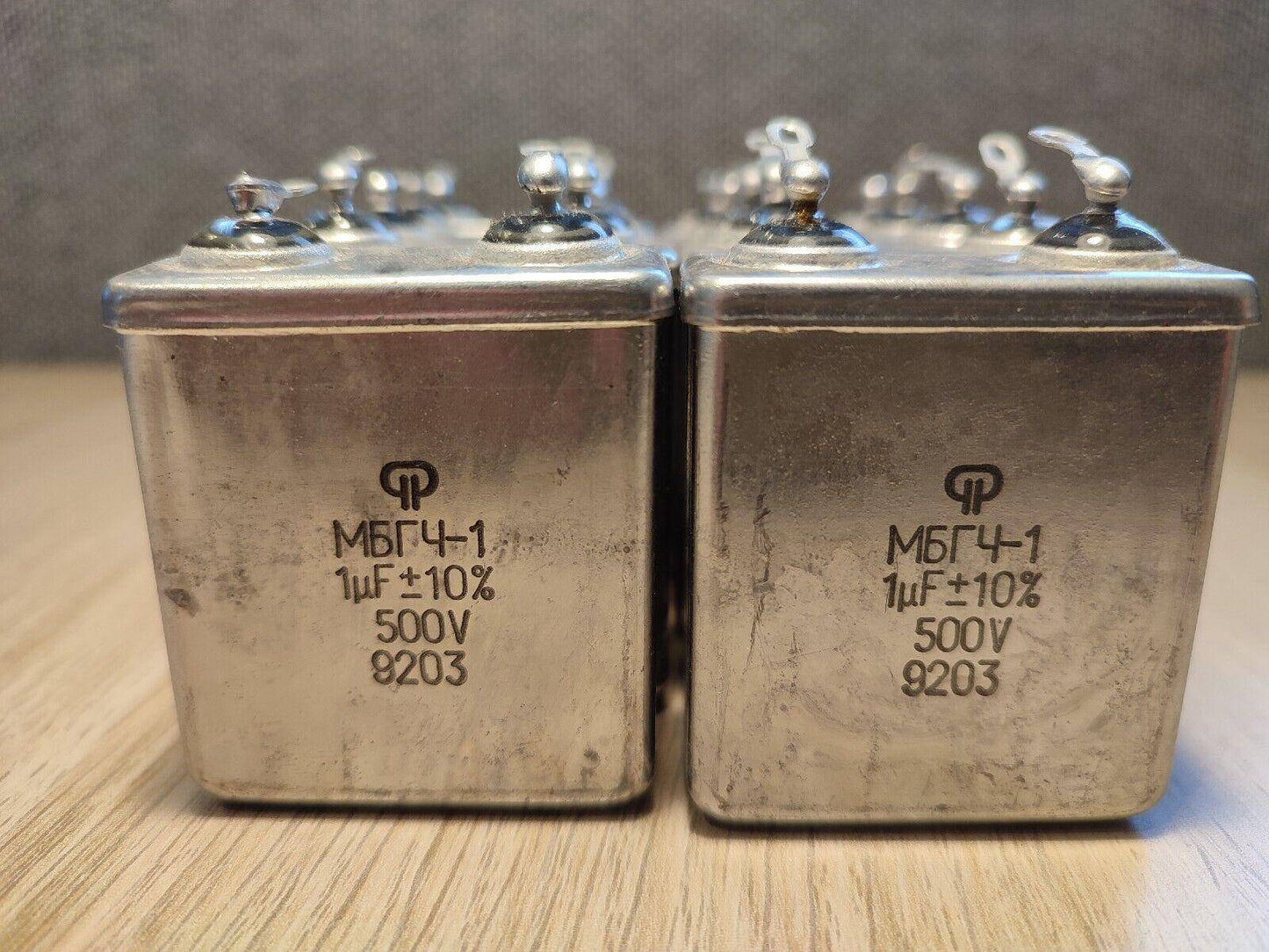 Lot of 2pc MBGCH-1 1uF 500V МБГЧ-1 Paper in OIL PIO Audio Capacitors NOS - Vintage Radio Parts Store